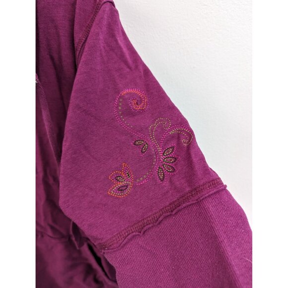 Eddie Bauer Sport XL Pink Short Sleeve Full Zip Cotton Bamboo Floral Jacket Top - Picture 2 of 5